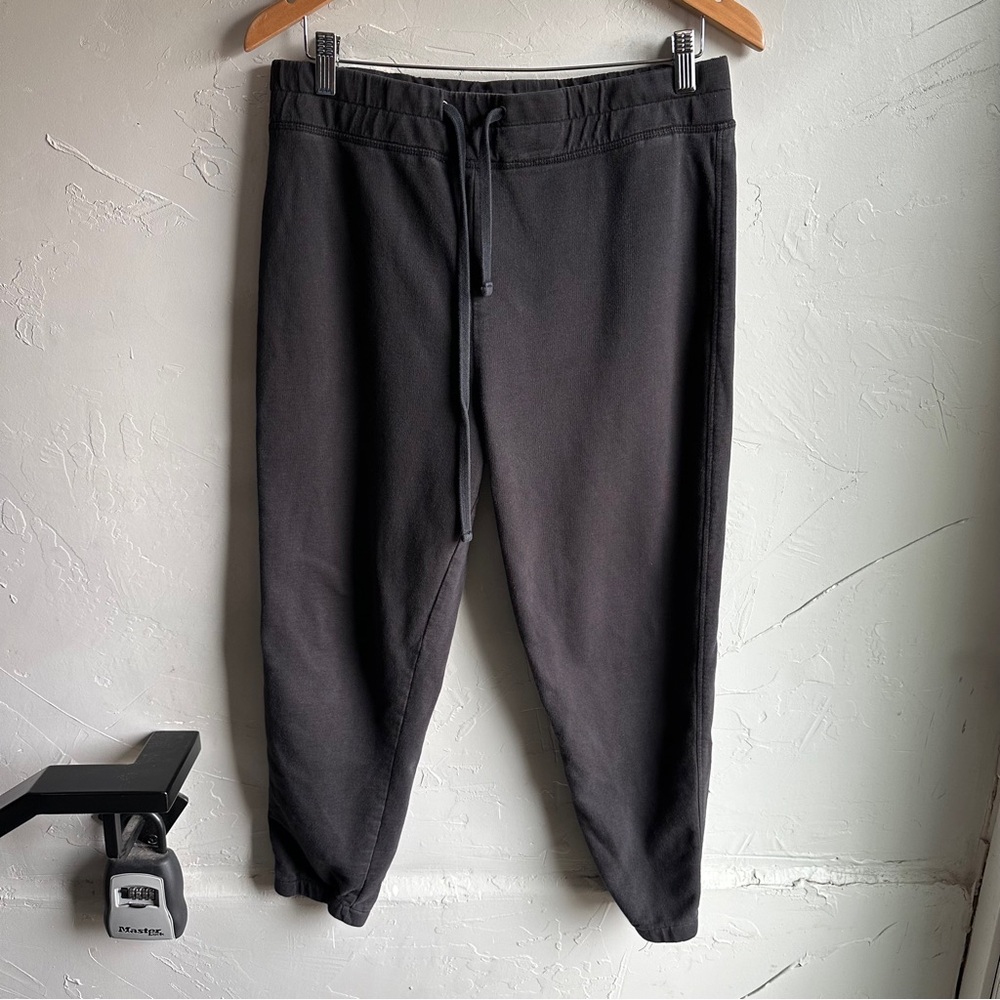 James Perse Washed Black Lounge Pants Minimalist Luxury Loungewear Relaxed Sz M